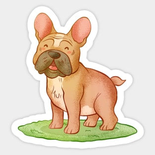 french Bulldog cartoon Sticker